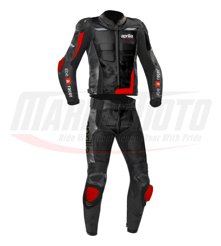MotoGP Aprilia Motorcycle Racing Rad and Black Leather Suit 1pcs & 2pcs
