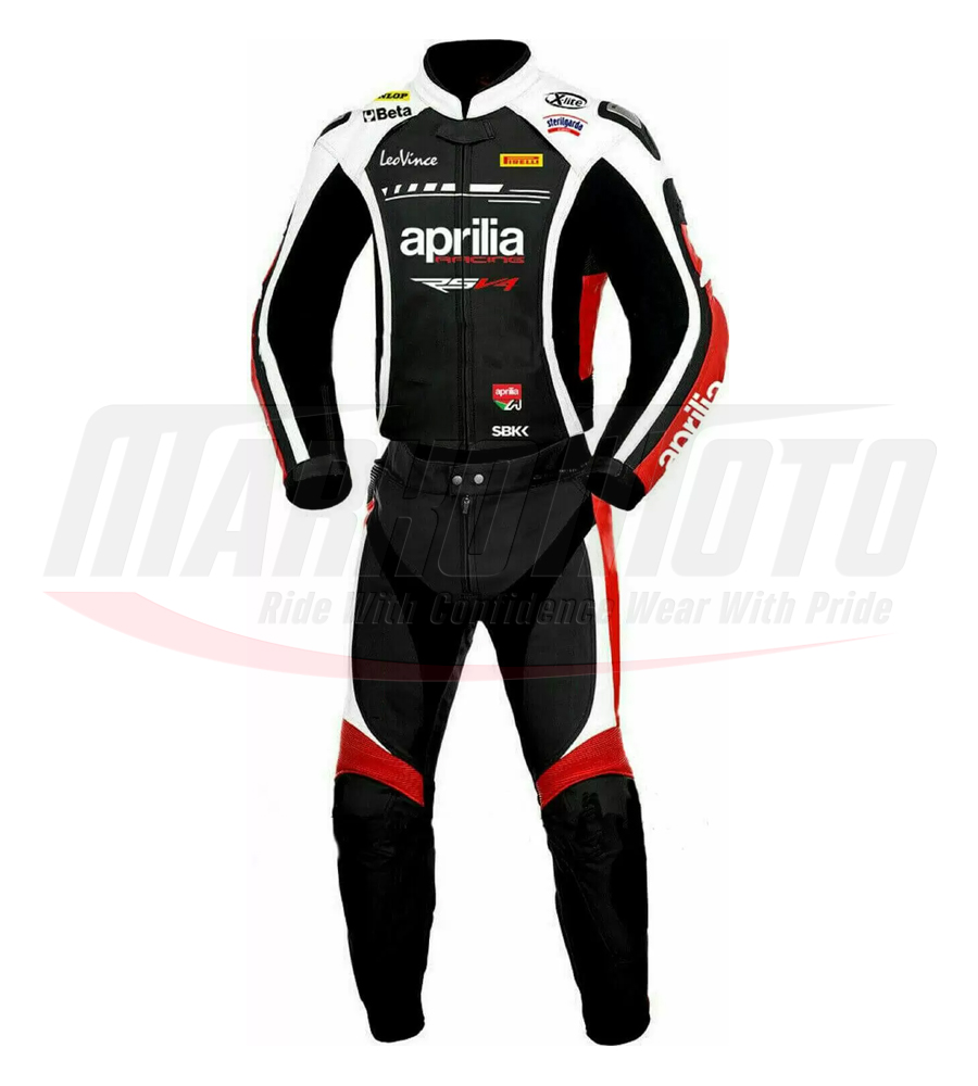 Aprilia Rsv4 Motorcycle Racing Black Leather Suit 1pcs & 2pcs