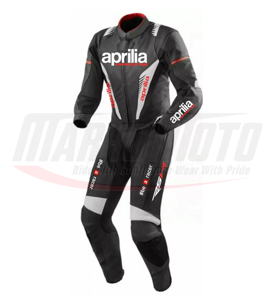 Black Aprilia Rsv4 Motorcycle Racing Leather Suit 1pcs & 2pcs