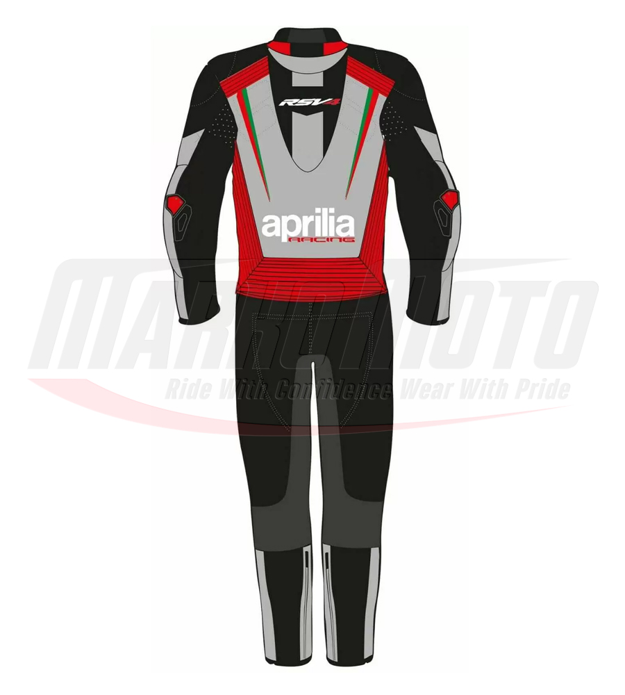 Gray Black Aprilia Motorcycle Racing Leather Suit 1pcs & 2pcs
