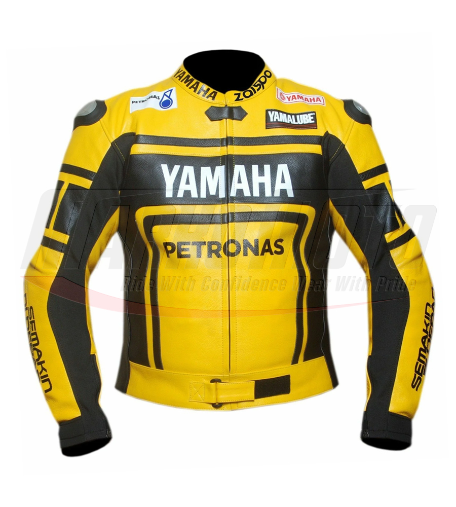 Yamaha R1 Yellow Motorcycle Leather Racing Jacket