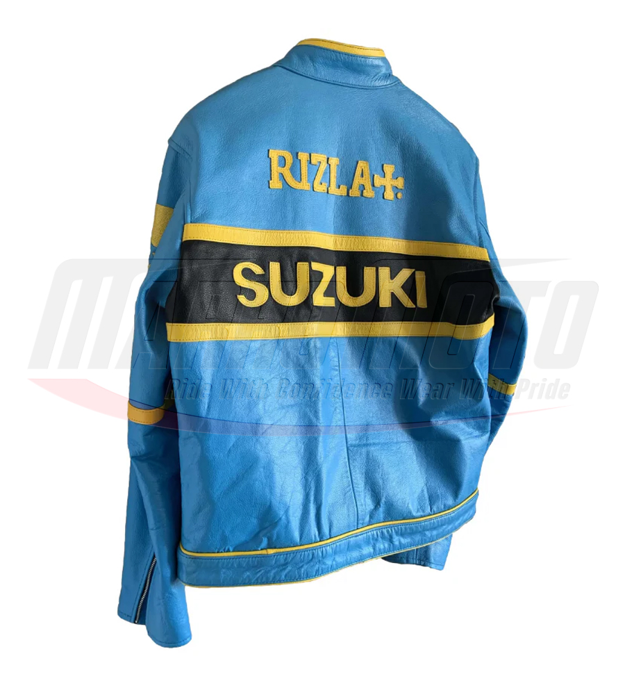 Suzuki Rizla Motorcycle Leather Racing Jacket