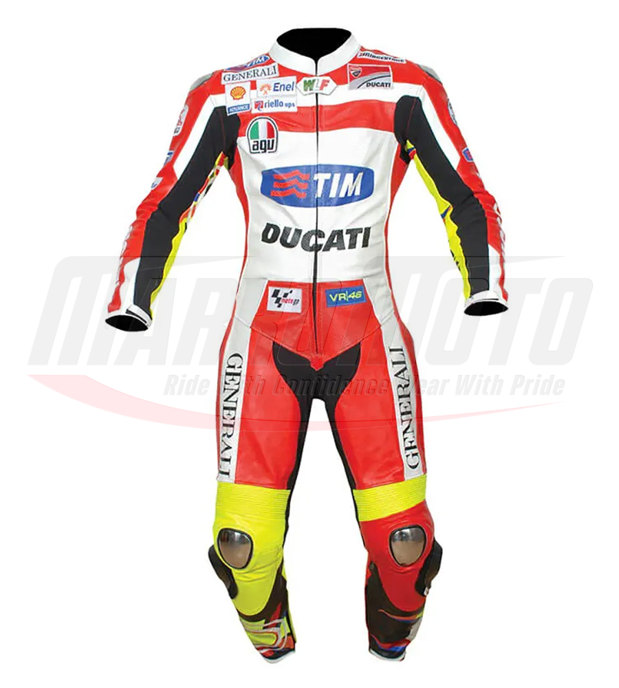 Valentino Rossi Ducati Motorbike Motorcycle Racing Leather Suit 2012