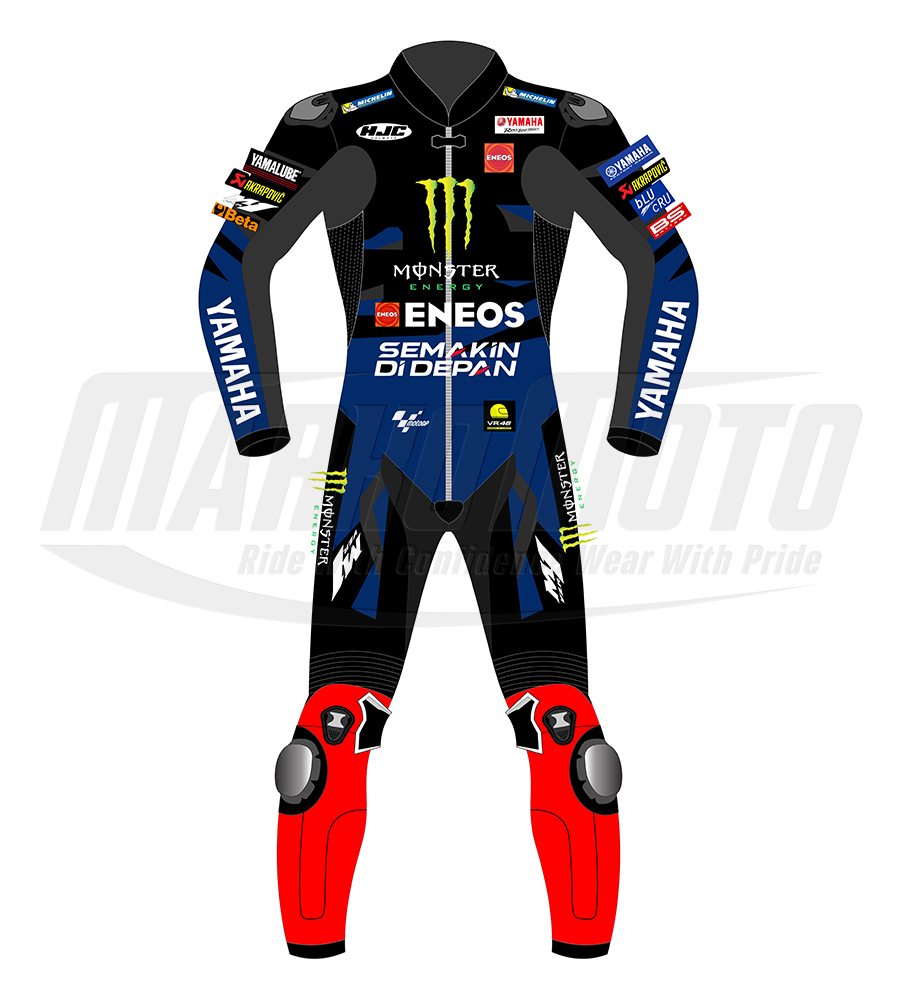 Motorcycle Track Leathers Fabio Quartararo Yamaha Suit MotoGP 2023 1pcs & 2pcs