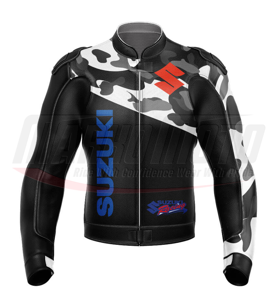 Suzuki Racer Motorcycle Racing Leather Jacket for Men & Women