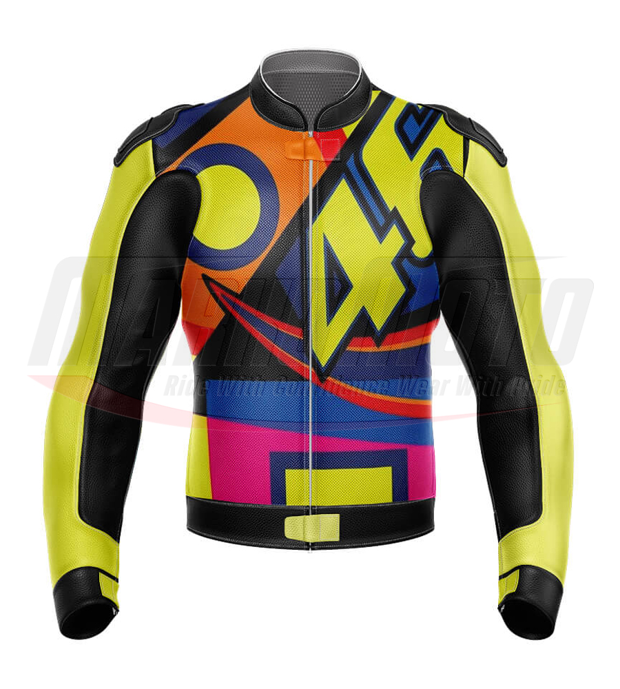 VR 46 Abstract Motorcycle Racing Jacket - VR46 Jackets - MotoGP Jackets for Men & Women