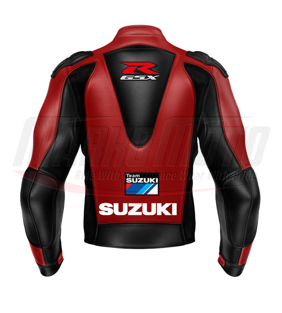 Team Suzuki GSXR Motorcycle Racing Leather Jacket for Men & Women