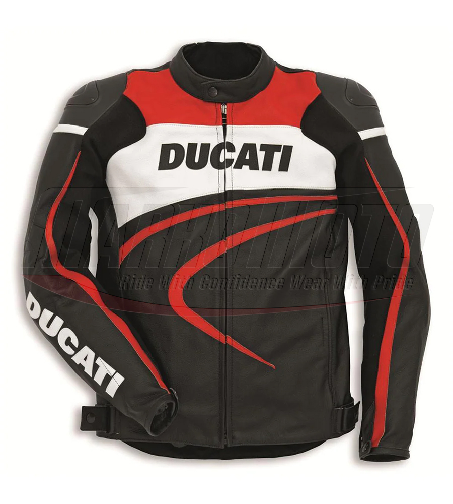 Ducati Motorcycle Racing Leather Jacket in Black for Men & Women