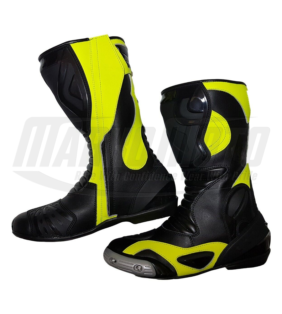 VR 46 Motorbike Race Shoes Waterproof Leather CE Approved Amour Bike Racing Shoes