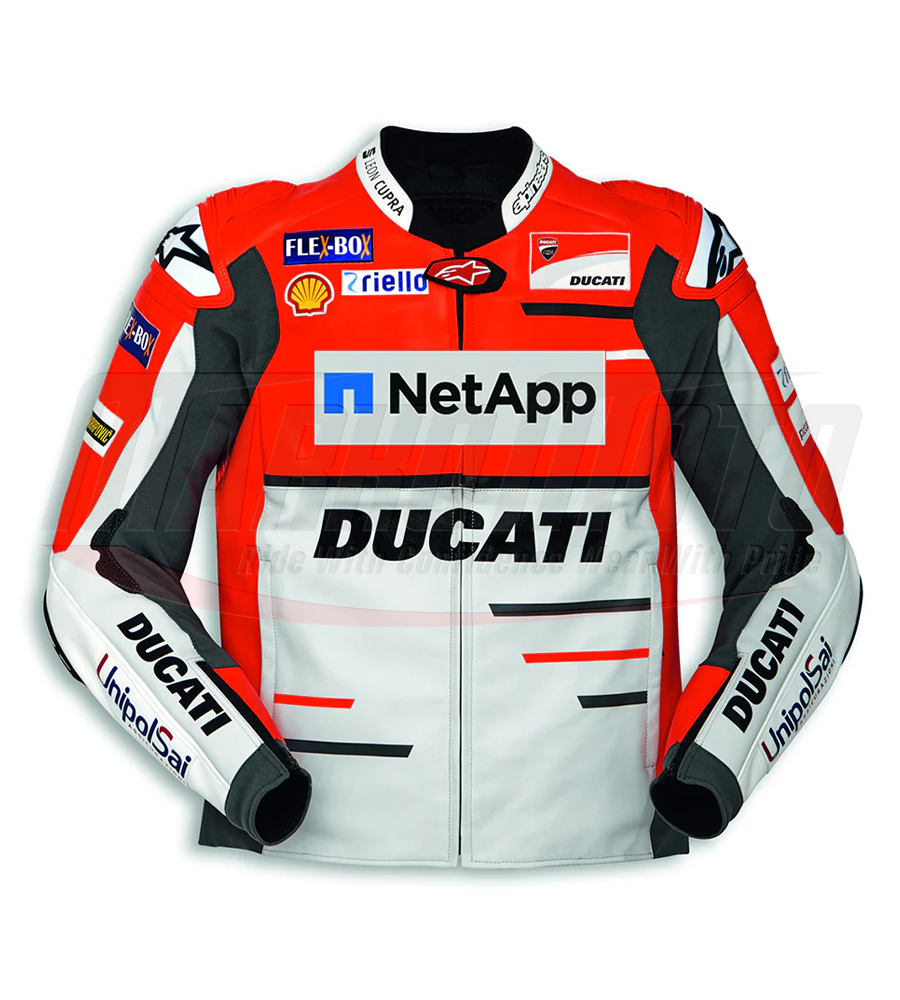 Ducati Corse Team 18 Motorbike Leather Jacket for Men & Women