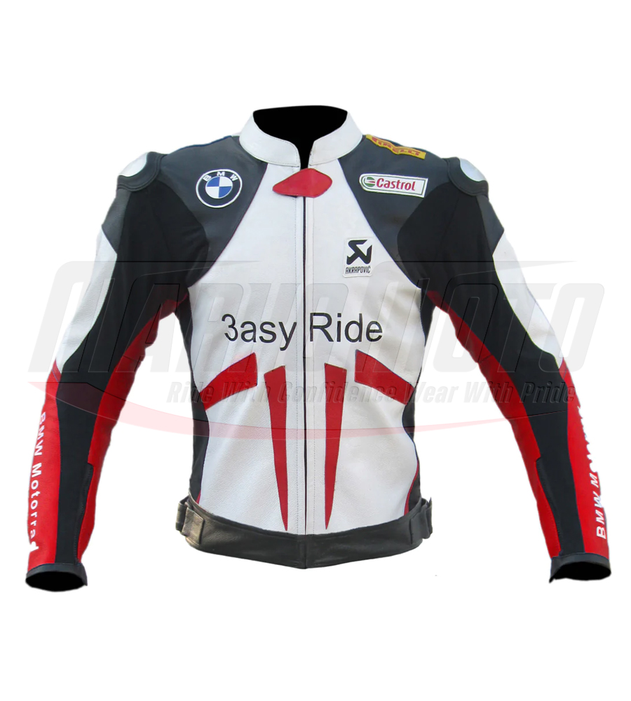 BMW Motorbike Racing Leather Jacket (Red Blood) for Men & Women