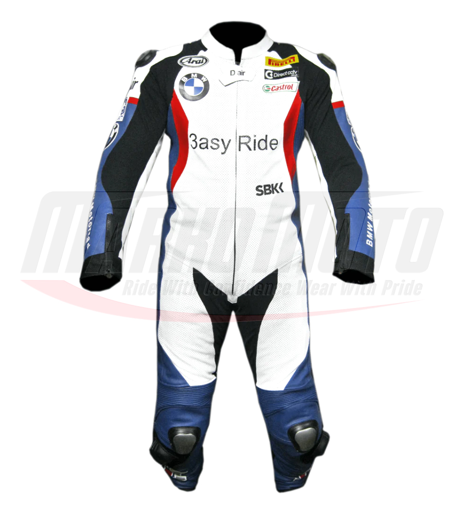 Leon Haslam BMW Motorcycle Racing Leather Suit 1pcs & 2pcs