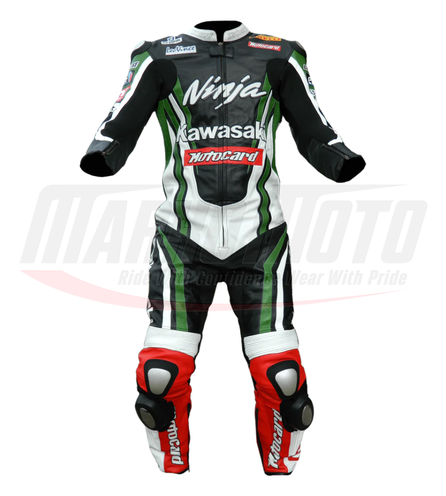 Tom Sykes Kawasaki Ninja Motorbike Racing Leather Suit 1pcs & 2pcs