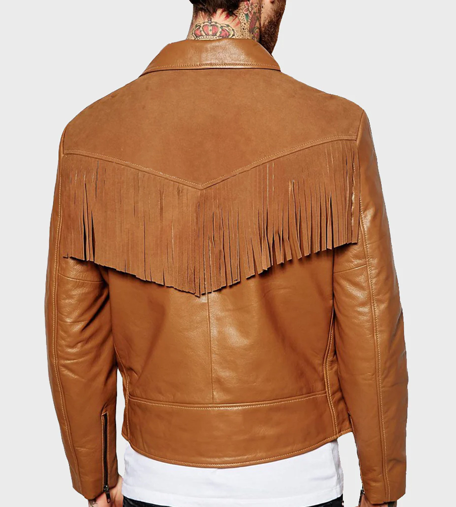 Men S Suede Fringe Motorcycle Jacket Marko Motowear   002 