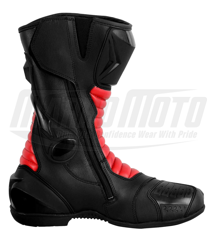 Black Motorcycle Racing Protective Long Riding Waterproof Leather Boots CE Armored