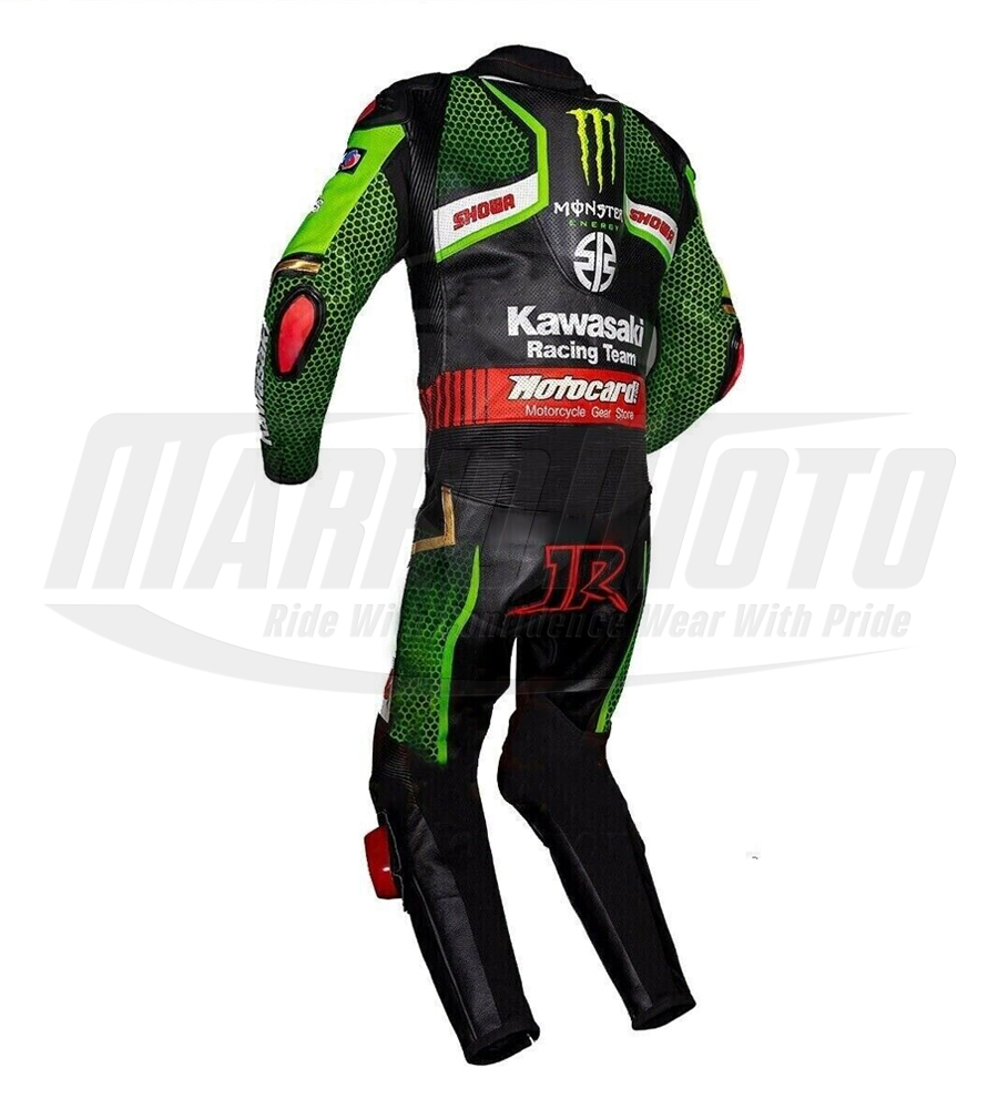 MotoGP Kawasaki Ninja Cowhide Leather Motorcycle/Motorbike Racing Suit 1pcs & 2pcs