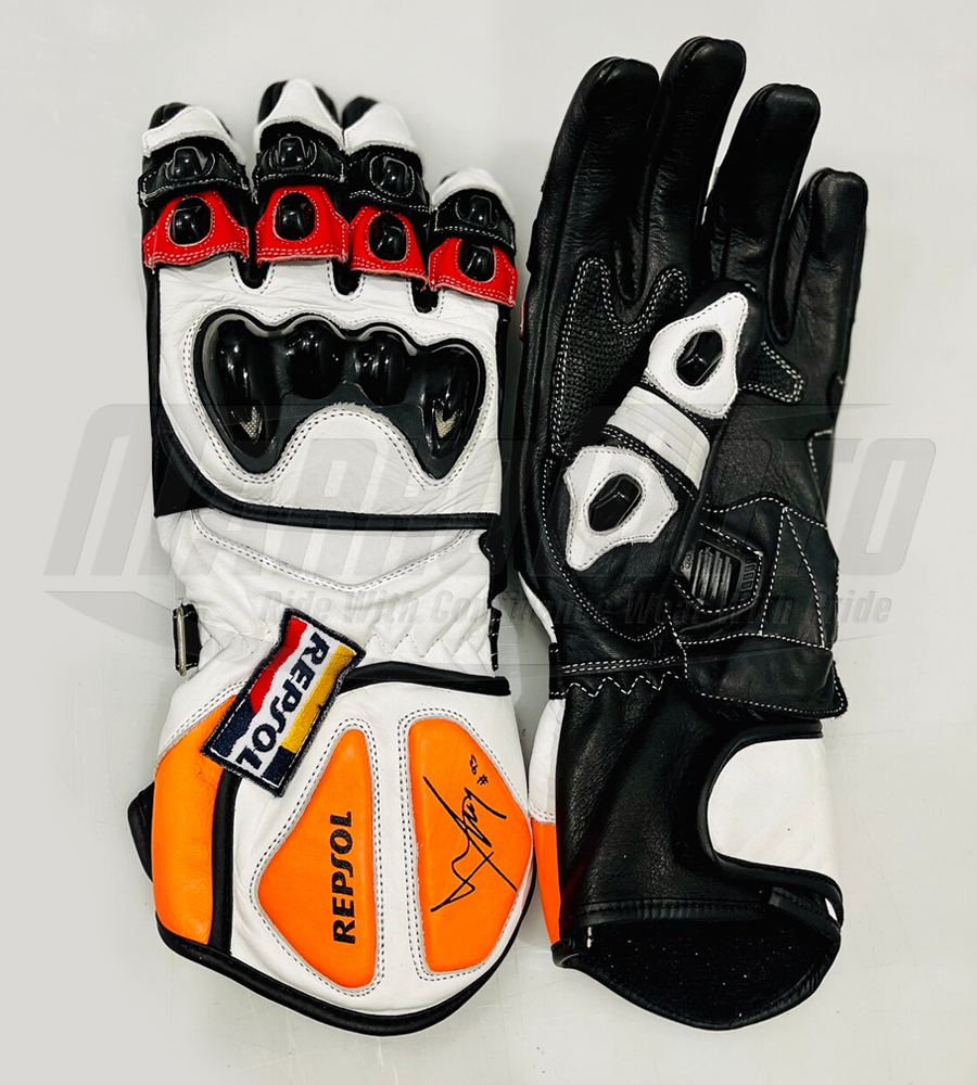 Honda Repsol Marc Marquez Motorcycle MotoGP Motorbike Racing Leather Gloves