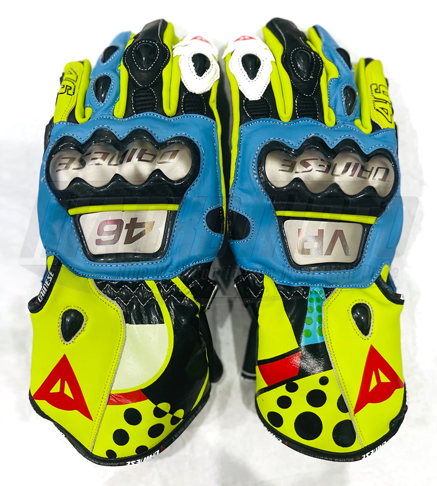VR-46 Motorbike Racing Gloves - Top Grain Cowhide Leather CE Approved Motorcycle Gloves