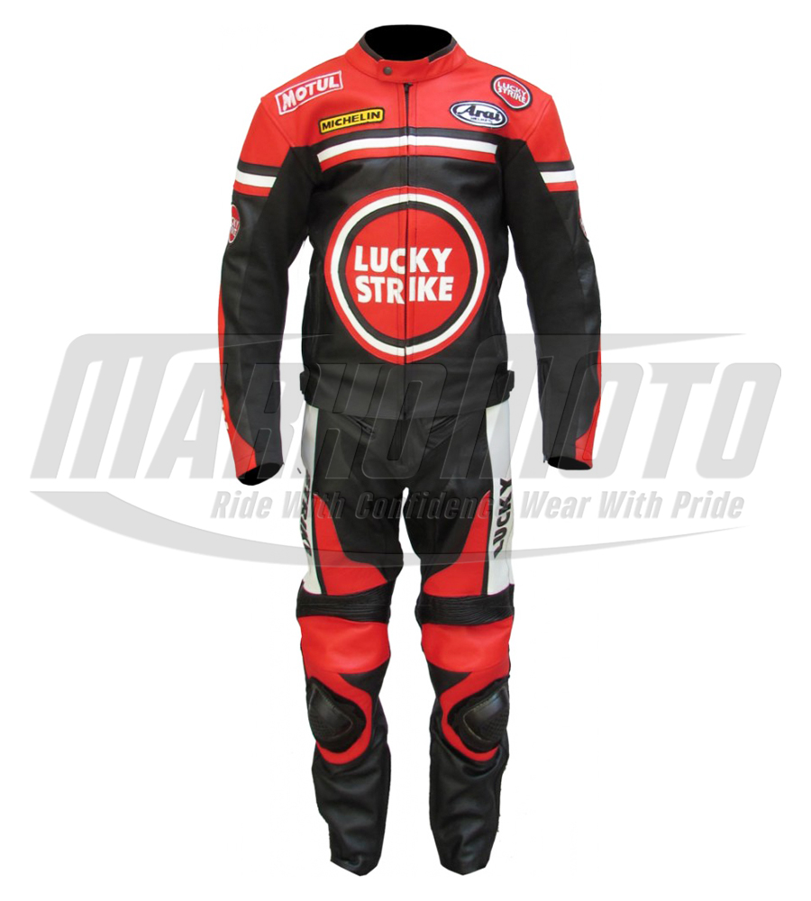 Ducati Classic Biker Cowhide and Kangaroo Leather Motorcycle Racing Suit 1pc & 2pcs