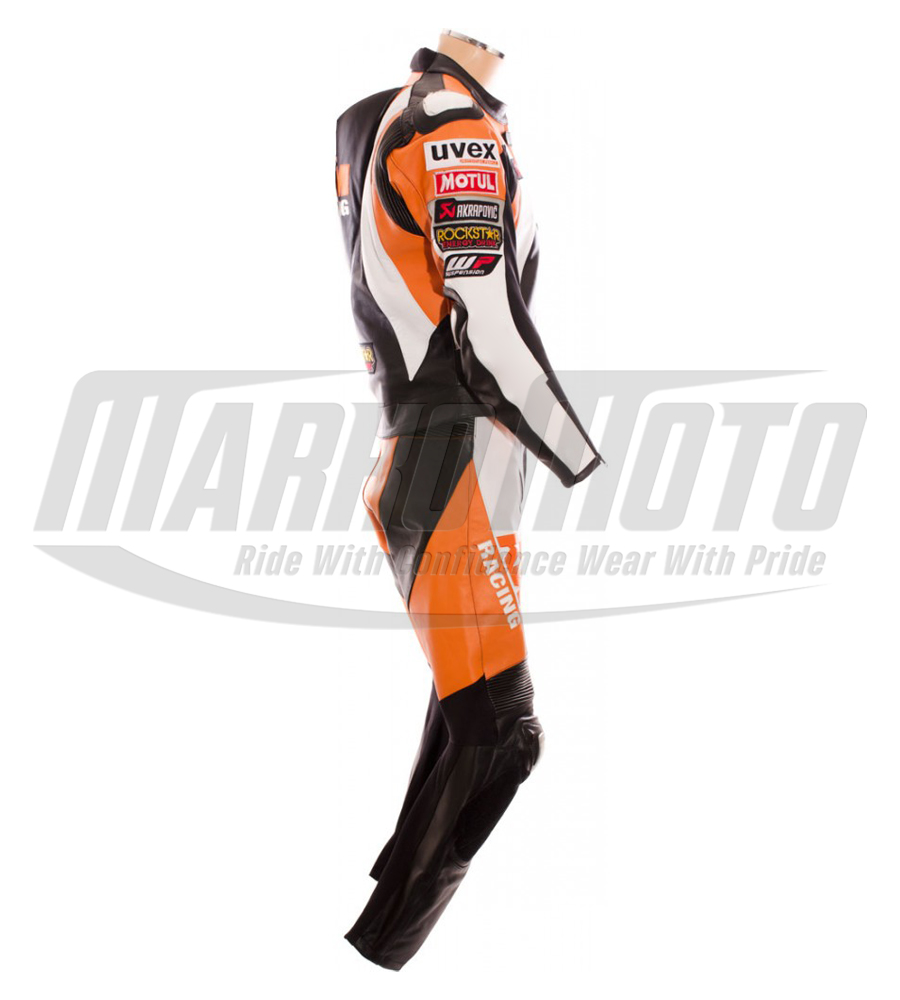 KTM Racing Orange Cowhide and Kangaroo Leather Motorcycle Racing Suit 1pc & 2pcs