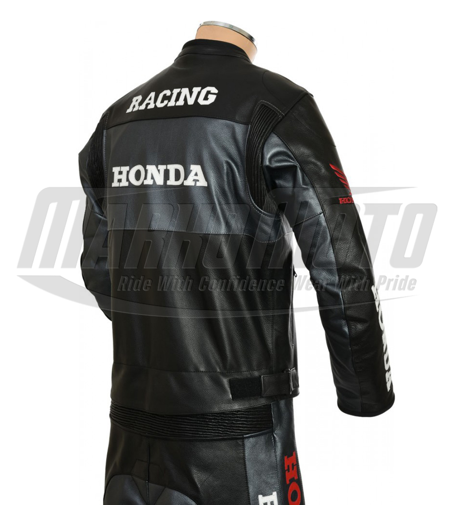 Honda Racing Classic Wings Cowhide and Kangaroo Leather Motorcycle Racing Suit 1pc & 2pcs