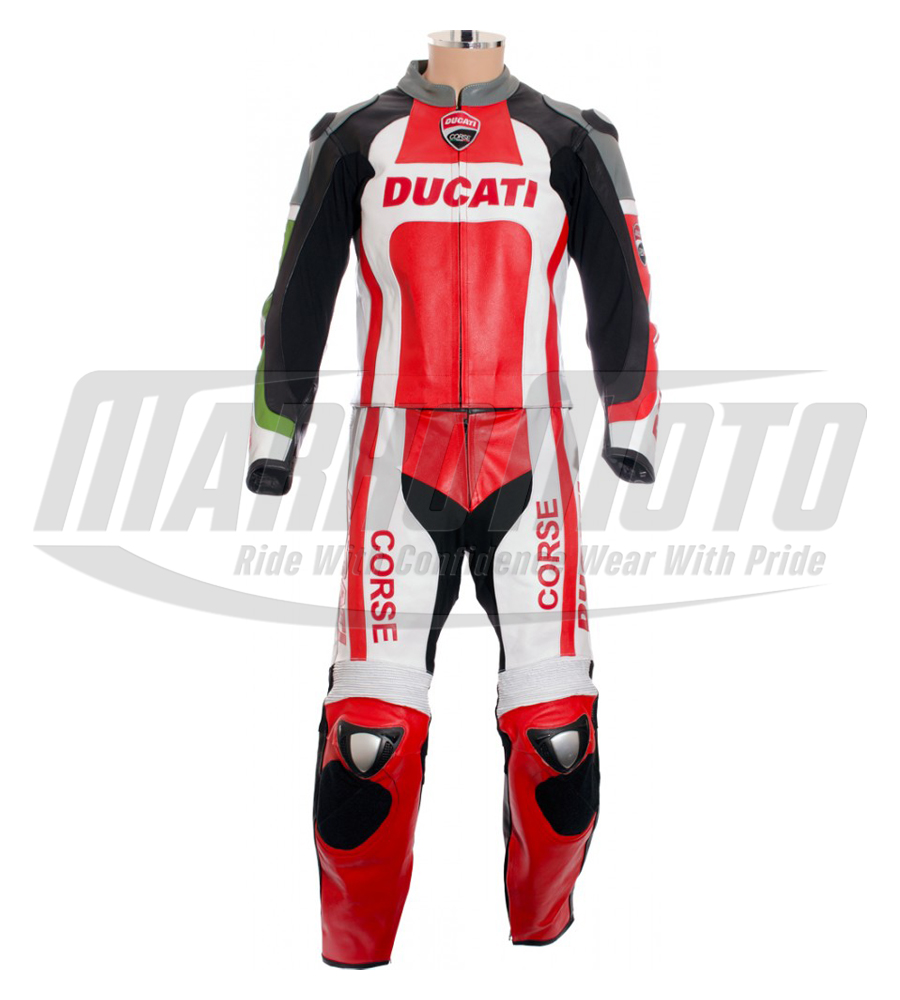 Ducati Corse Tri-Color Special Edition Leather Motorcycle Racing Suit 1pc & 2pcs