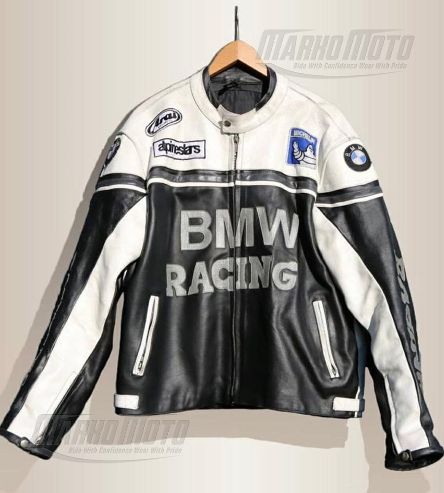 BMW Fashion Motorcycle Riding Jacket Kangaroo and Cowhide Leather Jacket