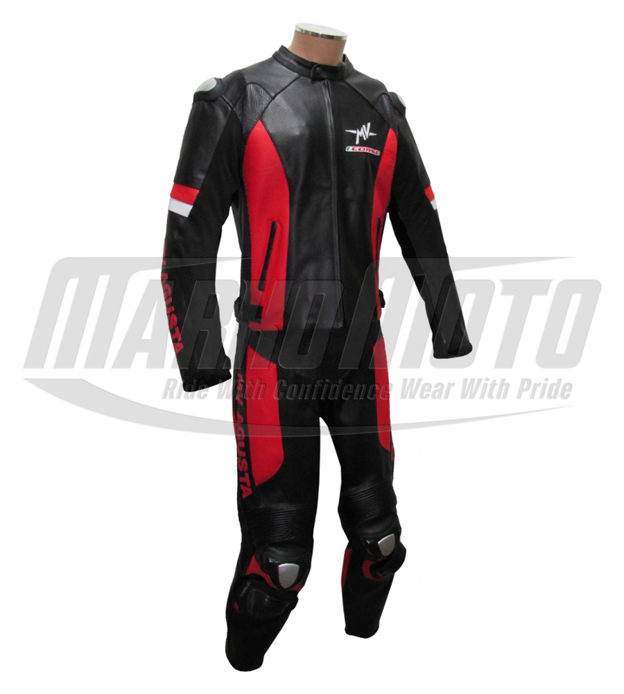 MV Agusta Classic Corse Black Motorcycle Leather Racing Suit 1pc & 2pcs