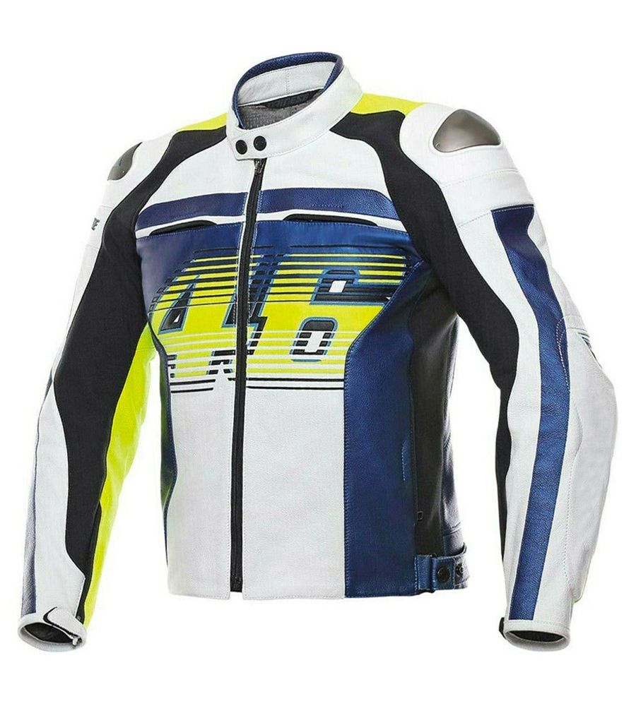 Valentino Rossi VR 46 MotoGP Motorcycle Cowhide & Kangaroo Leather Racing Jacket