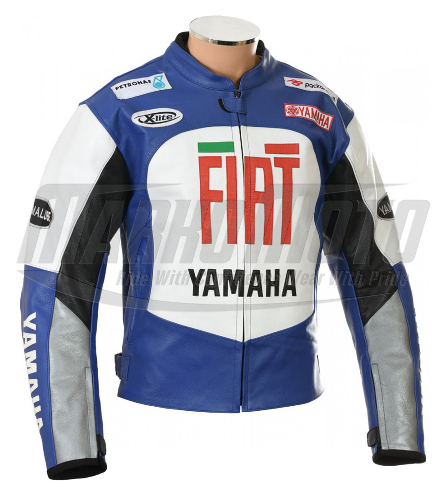 Fiat Yamaha Team MotoGP Motorcycle Leather Racing Jacket