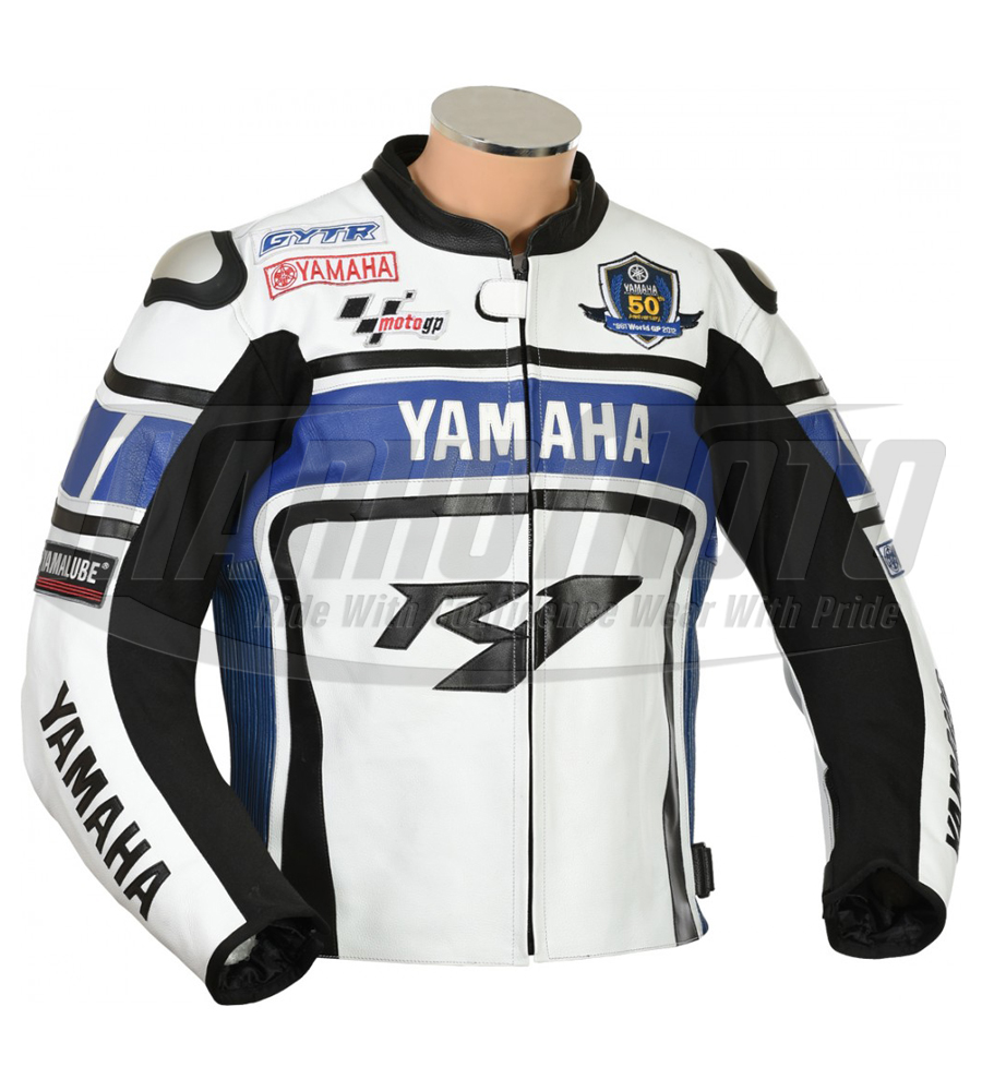 Triumph Daytona Sport Blue Motorcycle Leather Racing Jacket
