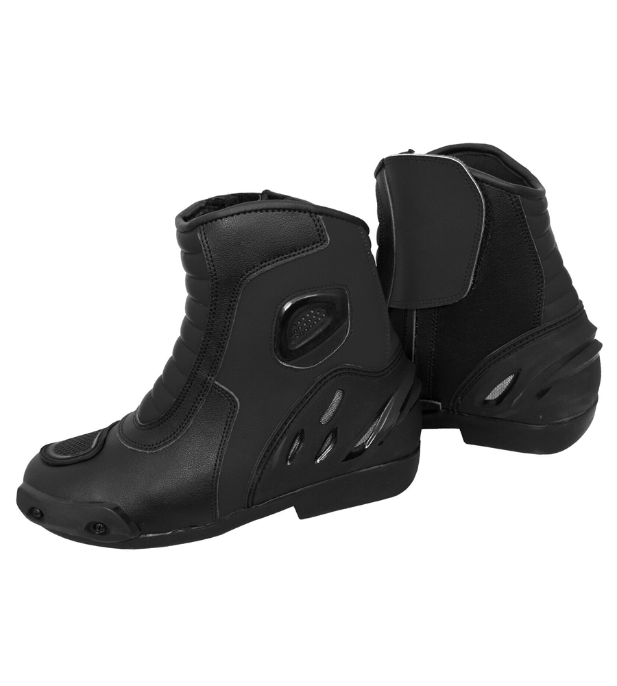 Motorcycle Sports Short Black Boots Motorbike Leather Adventure Ankle Racing Shoes