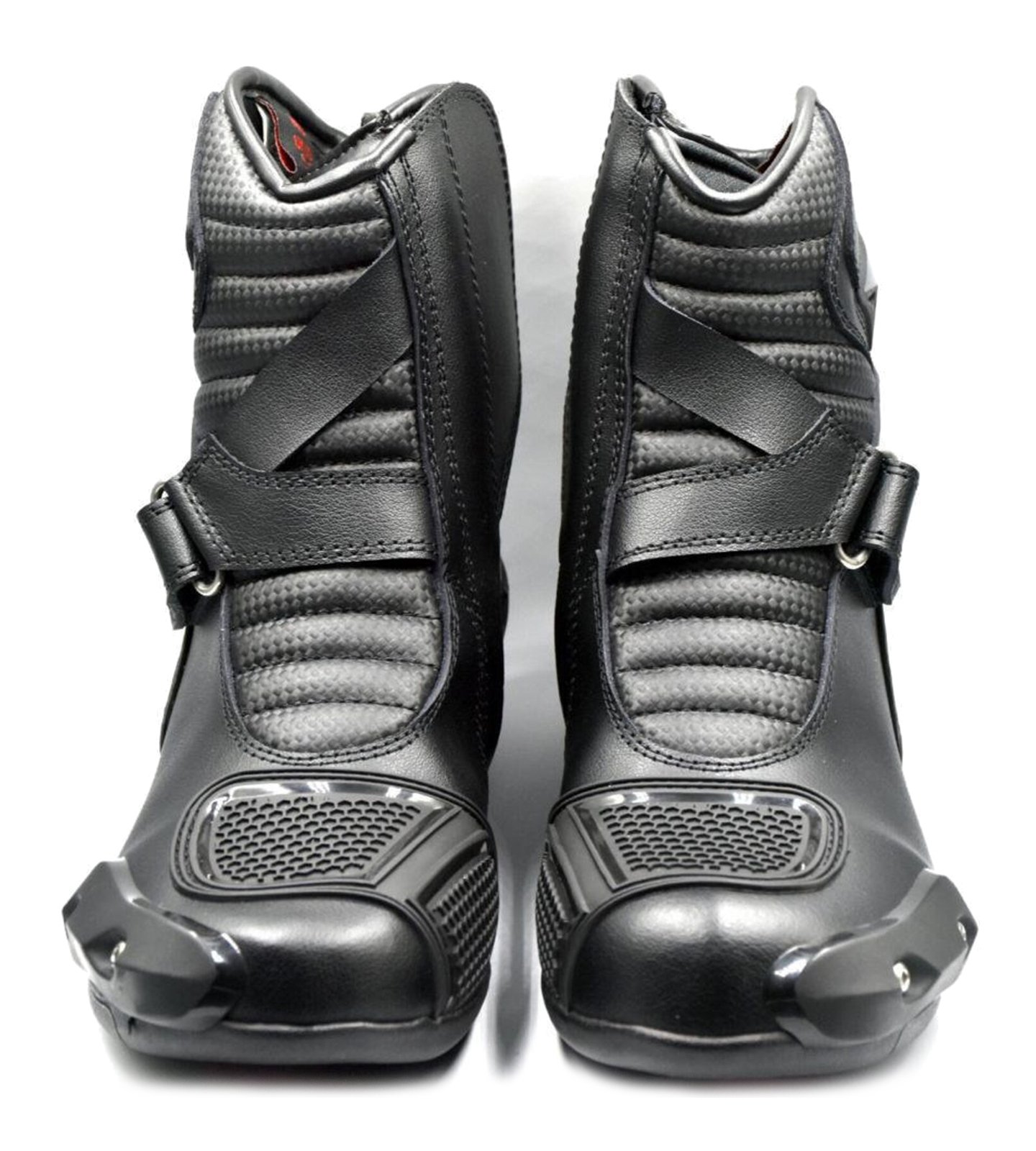 Black Motorcycle Heavy Duty Leather Racing Boots