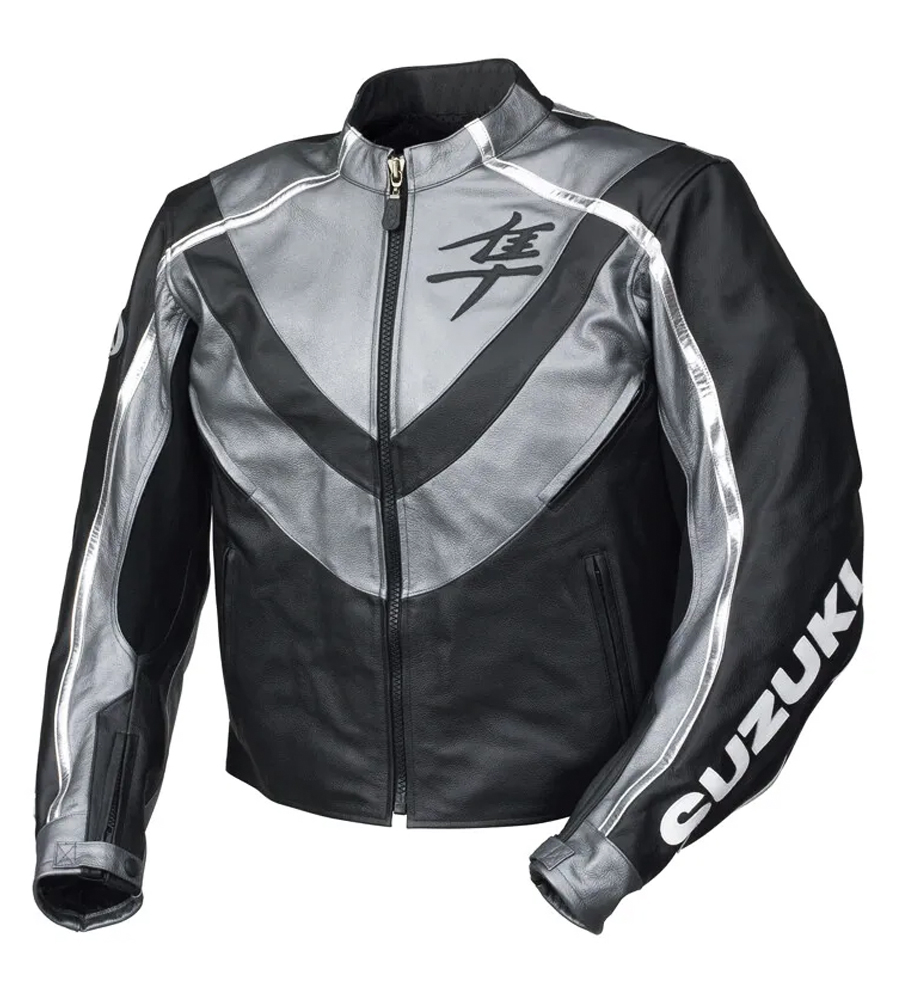 Suzuki Hayabusa Motorcycle Racing Genuine Leather Jacket