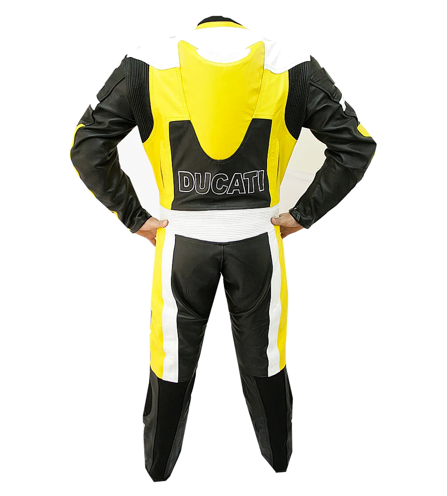 Ducati Yellow Motorcycle Leather Racing Suit 1pcs & 2pcs