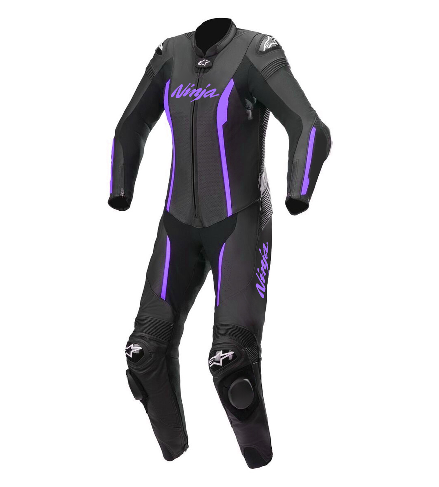 Kawasaki Ninja Purple Motorcycle Leather Racing Suit